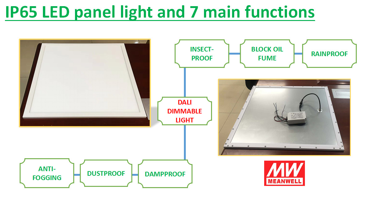 60x60cm 40w DALI wet location IP65 led panel light - IP65 IP54 LED Panel Light - 3